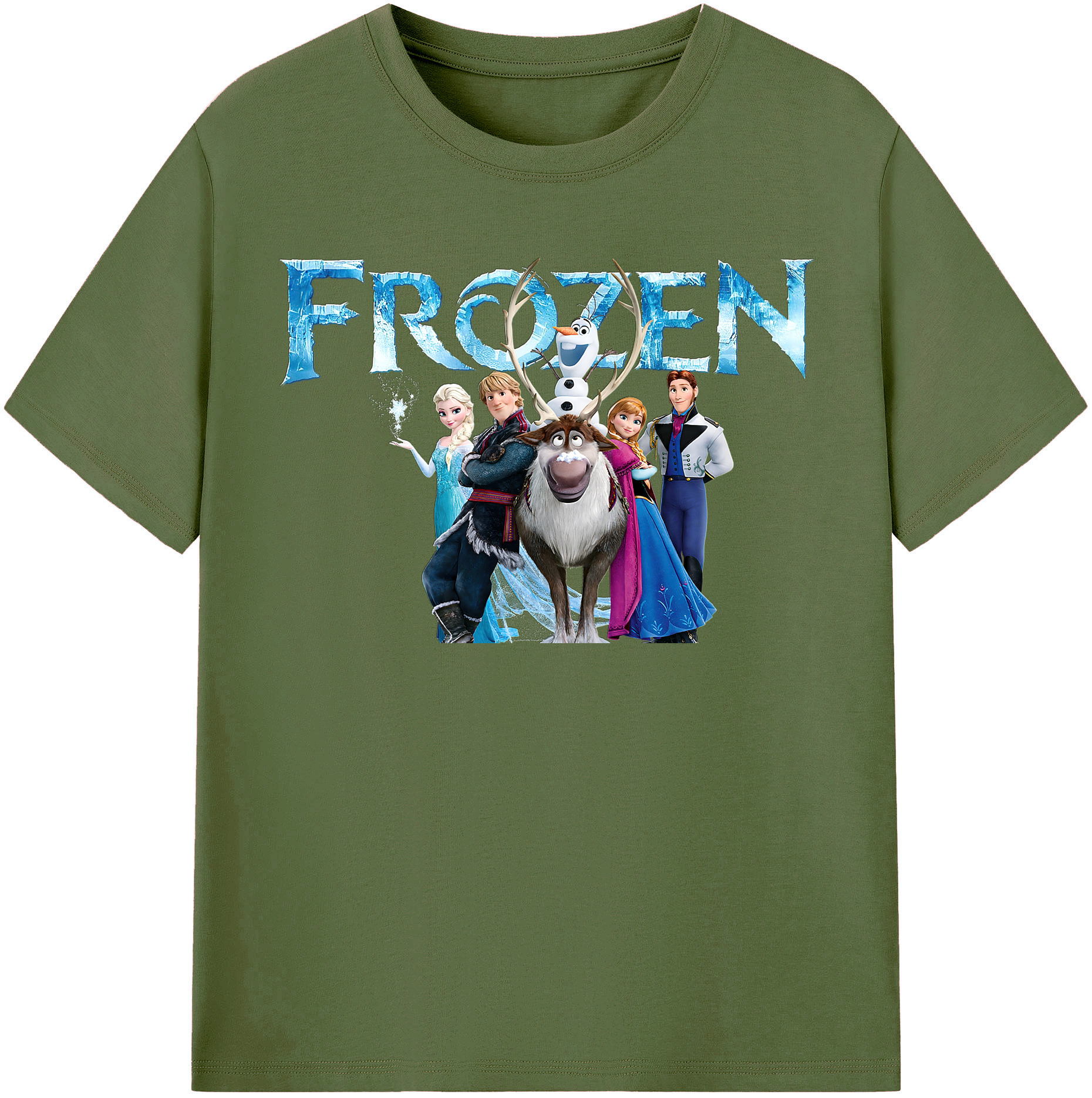 （画像用） アナと雪の女王 アンナ エルサ Frozen Anna Elsa 綿100％半袖Tシャツ（フロントプリント）